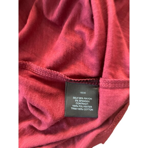 Stitch Fix Sweet Grey Danii Jacquard Lace Knit Top Size Small Burgundy Blouse - Picture 5 of 5